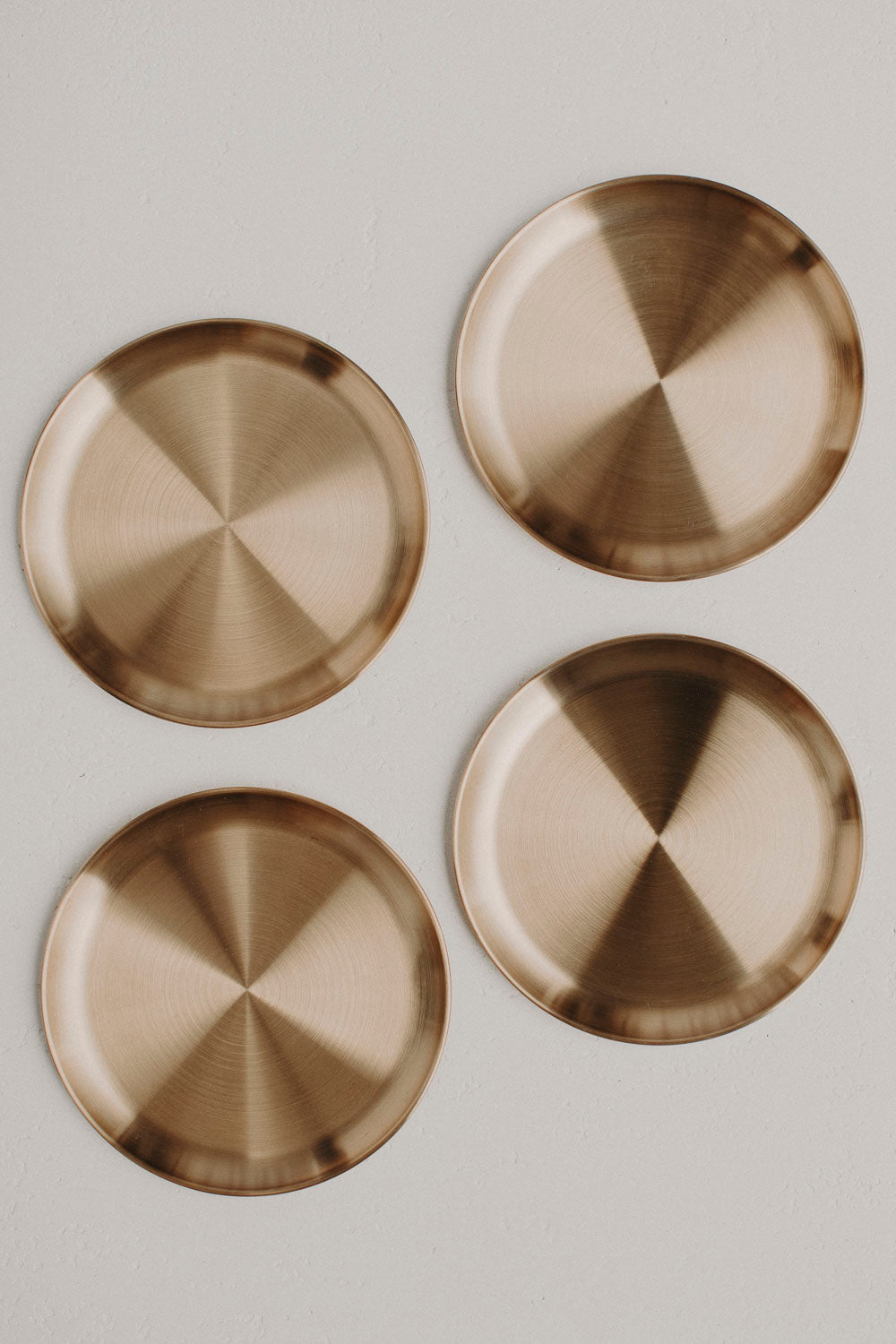 Stainless Steel Plates - Gold - 4 Set