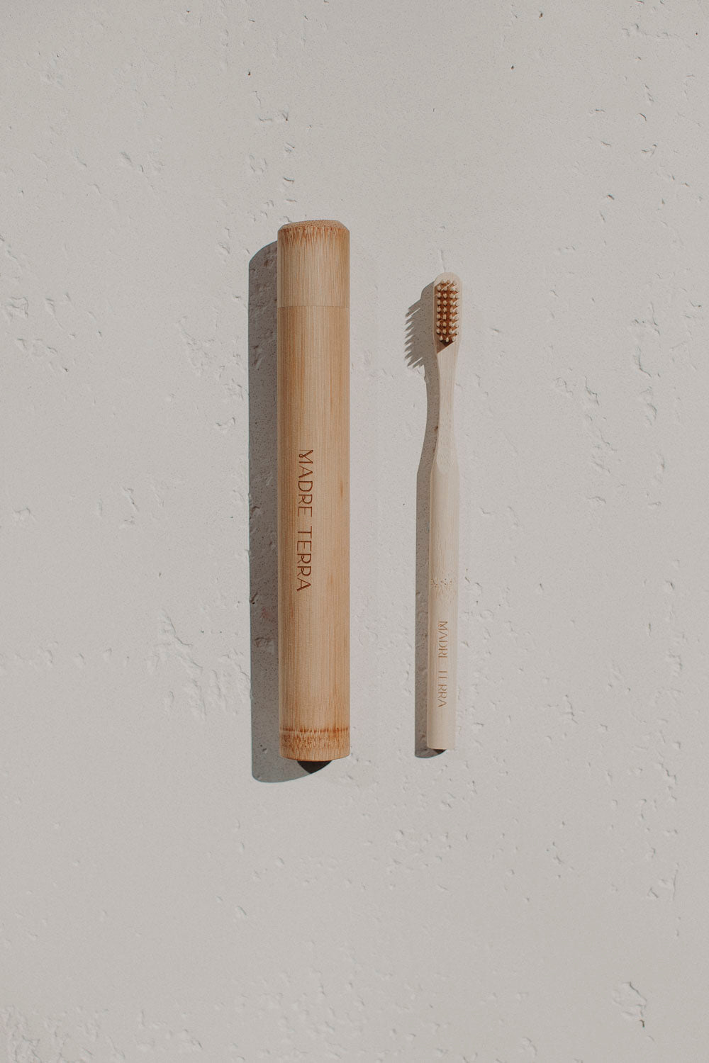 Eco-Friendly Bamboo Toothbrush & Travel Case Set - Beige