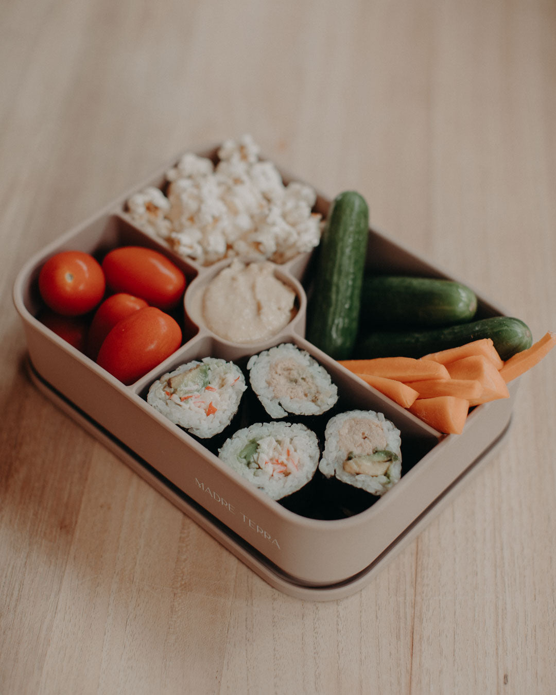 5 Compartment Bento Lunch Box - Crema