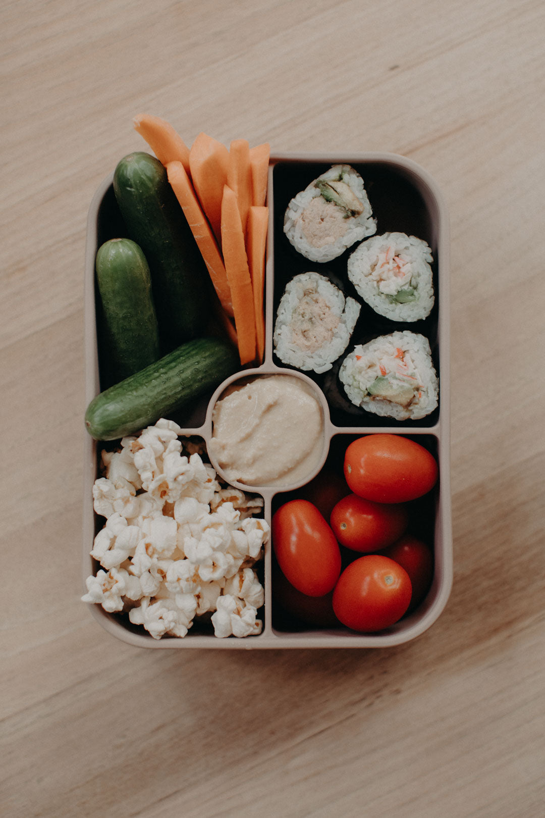 5 Compartment Bento Lunch Box - Crema