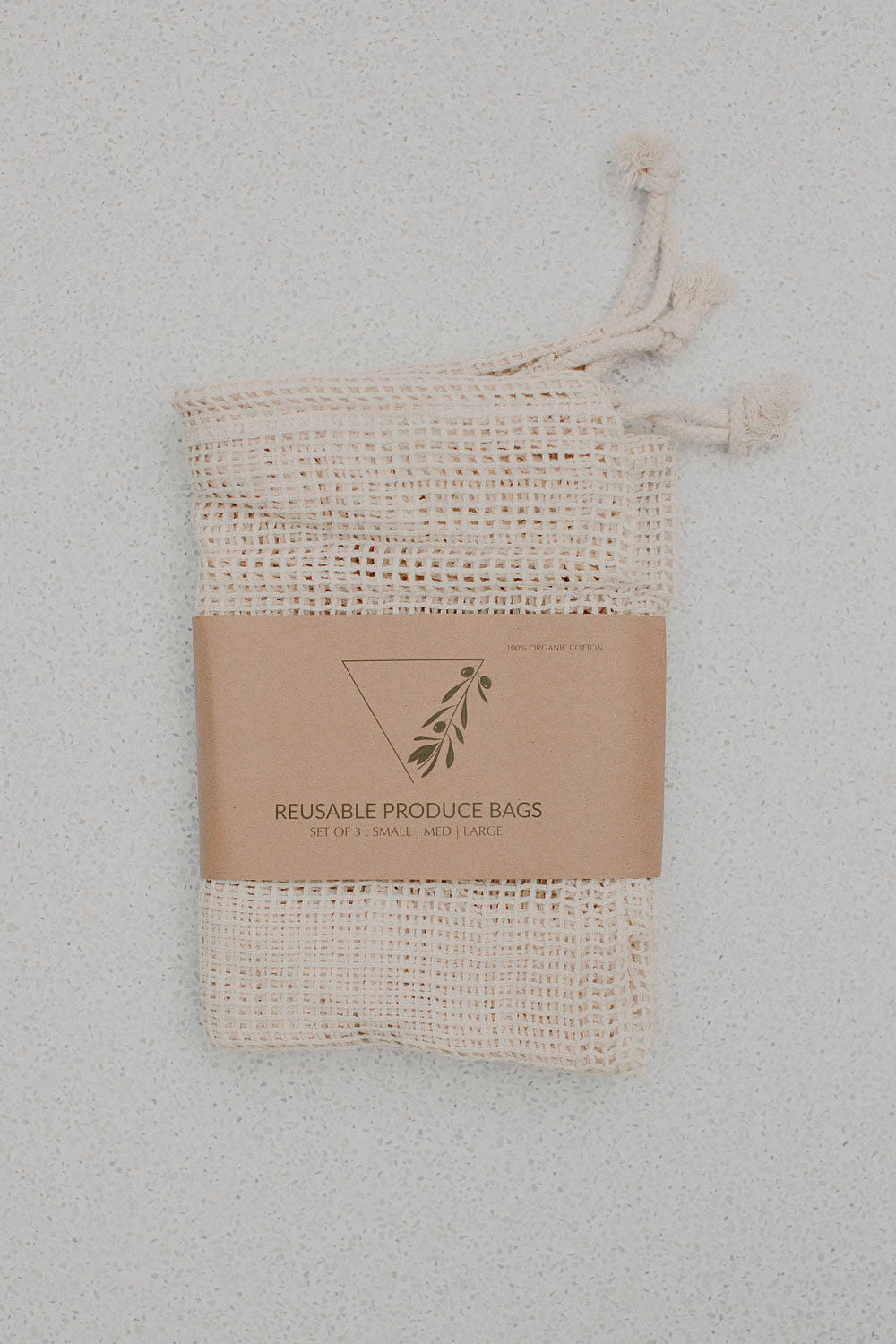 Organic Mesh Produce Bags - Set of Three | Certified Organic Cotton & Biodegradable