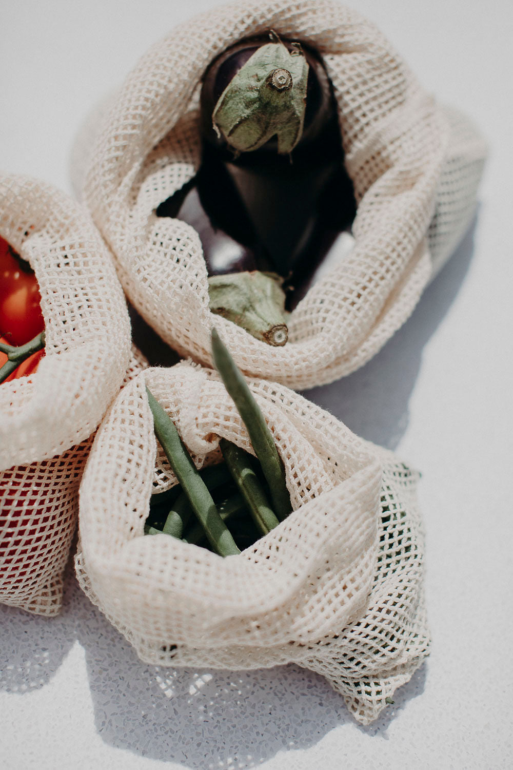 Organic Mesh Produce Bags - Set of Three | Certified Organic Cotton & Biodegradable